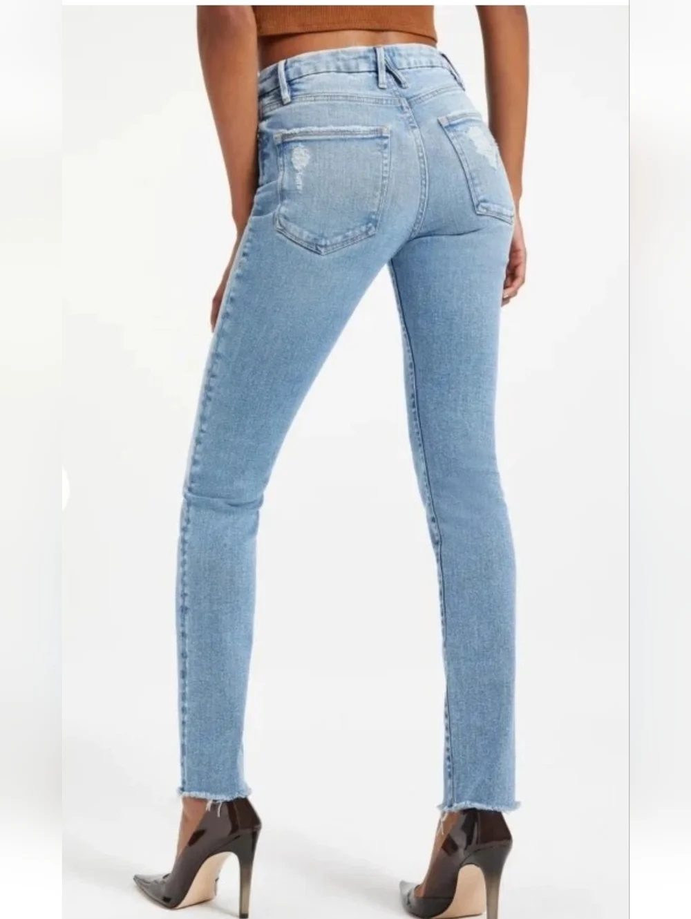 Good American Good Legs High Rise Skinny Cropped Jeans 12/31 Blue